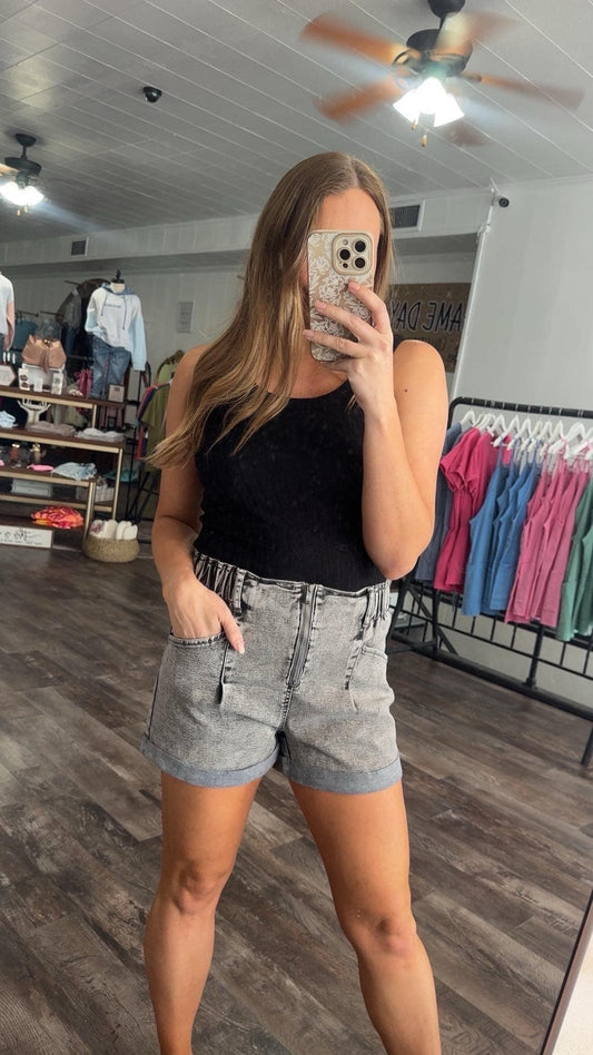 Acid Wash Stretchy Shorts (medium)