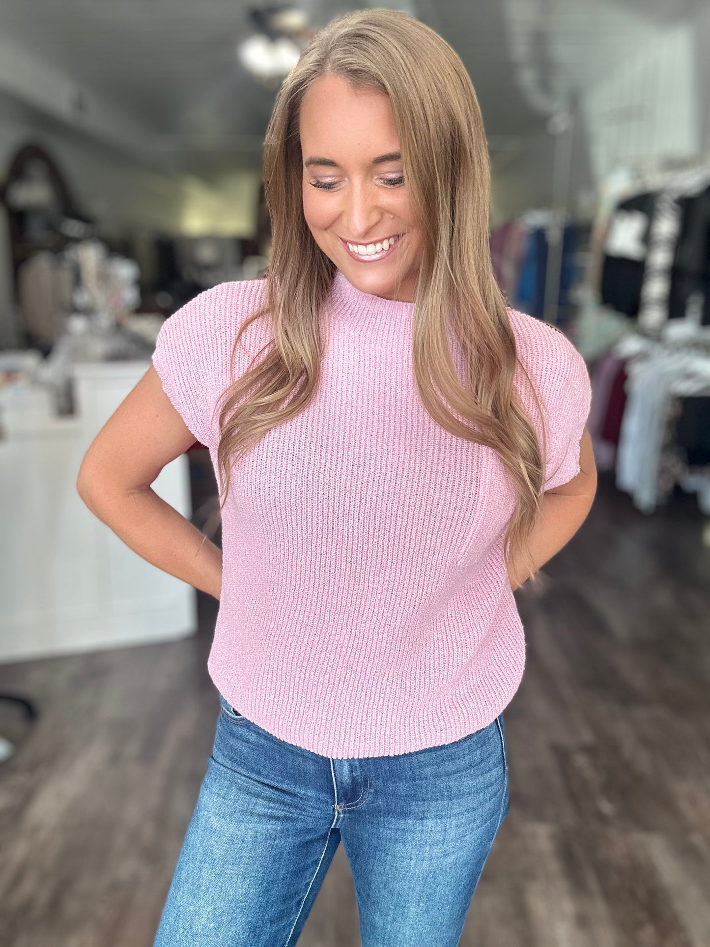 Pretty in Pink Sweater Knit Top