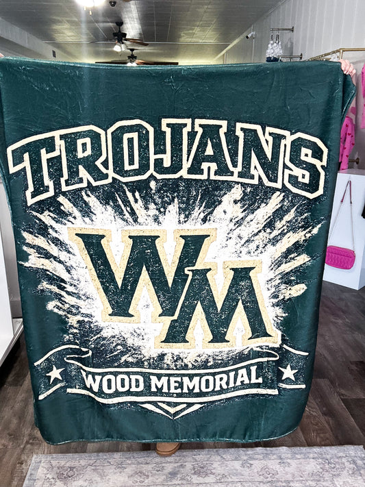 Vintage Trojans Design 50x60 Fleece Blanket