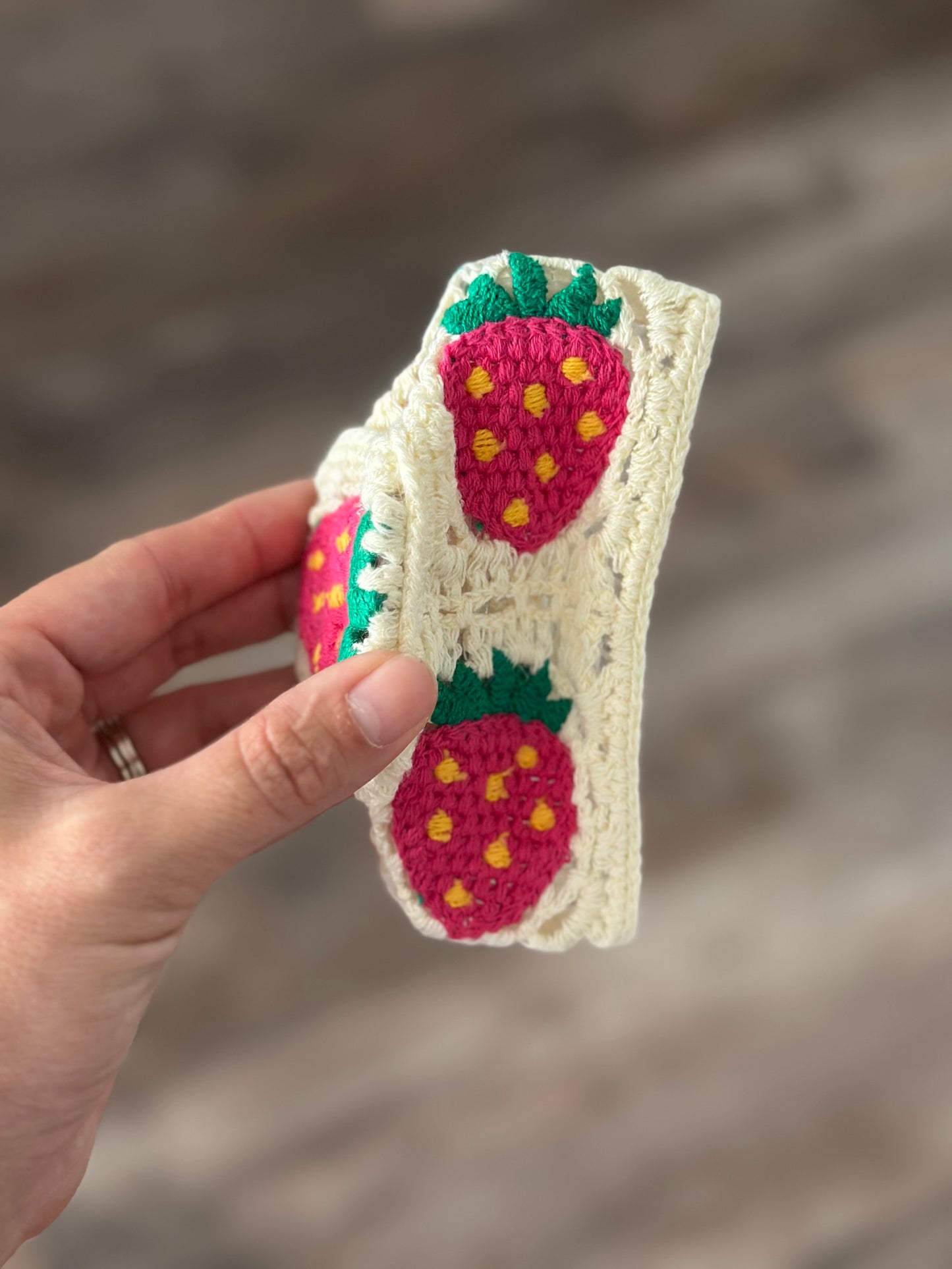 Strawberry Crochet Jumbo Claw Clip