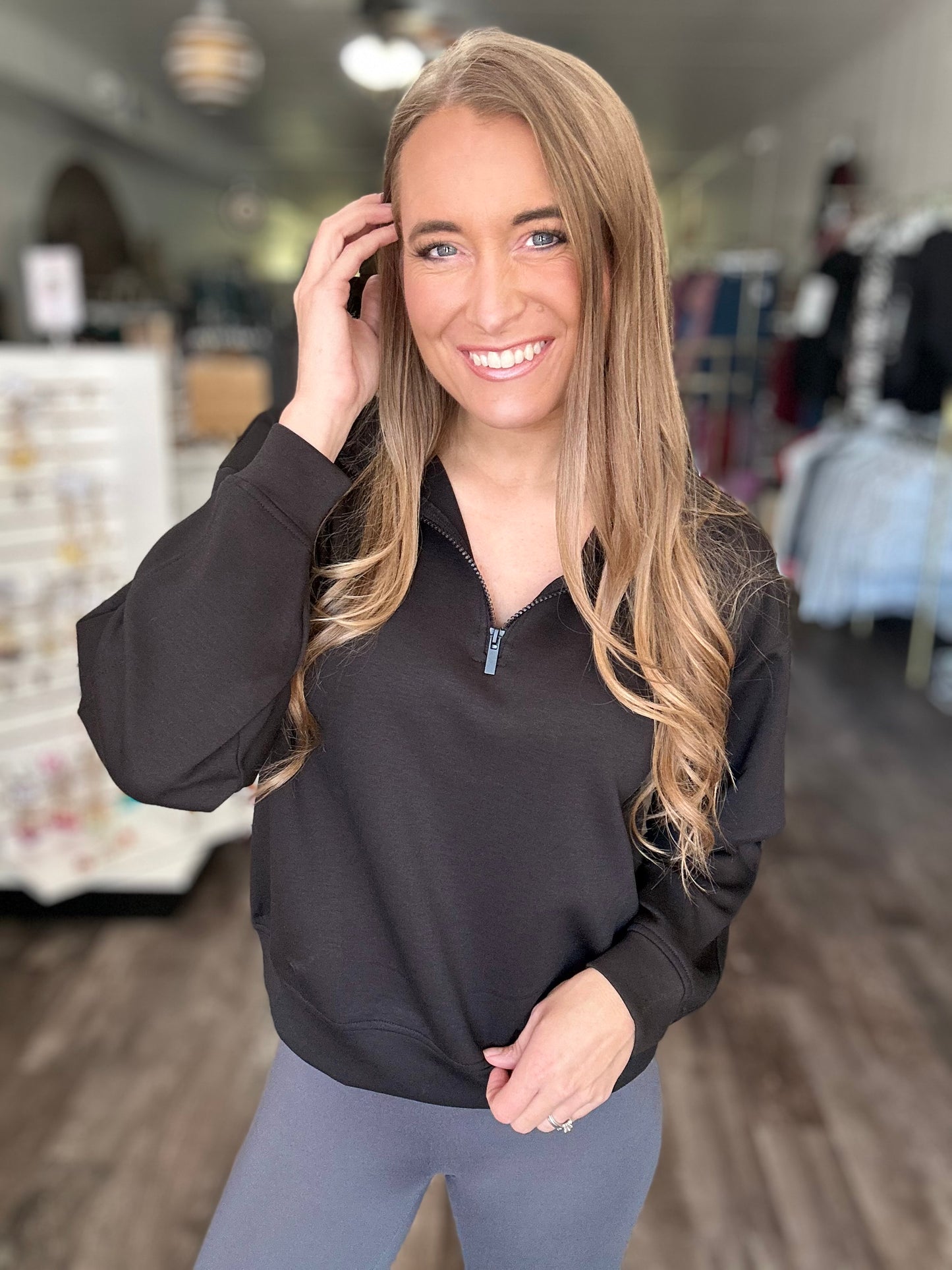 It’s Go Time Quarter Zip Pullover (Black)