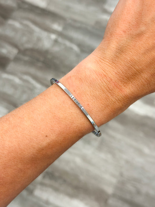 Let It Go Bangle Bracelet (Silver)