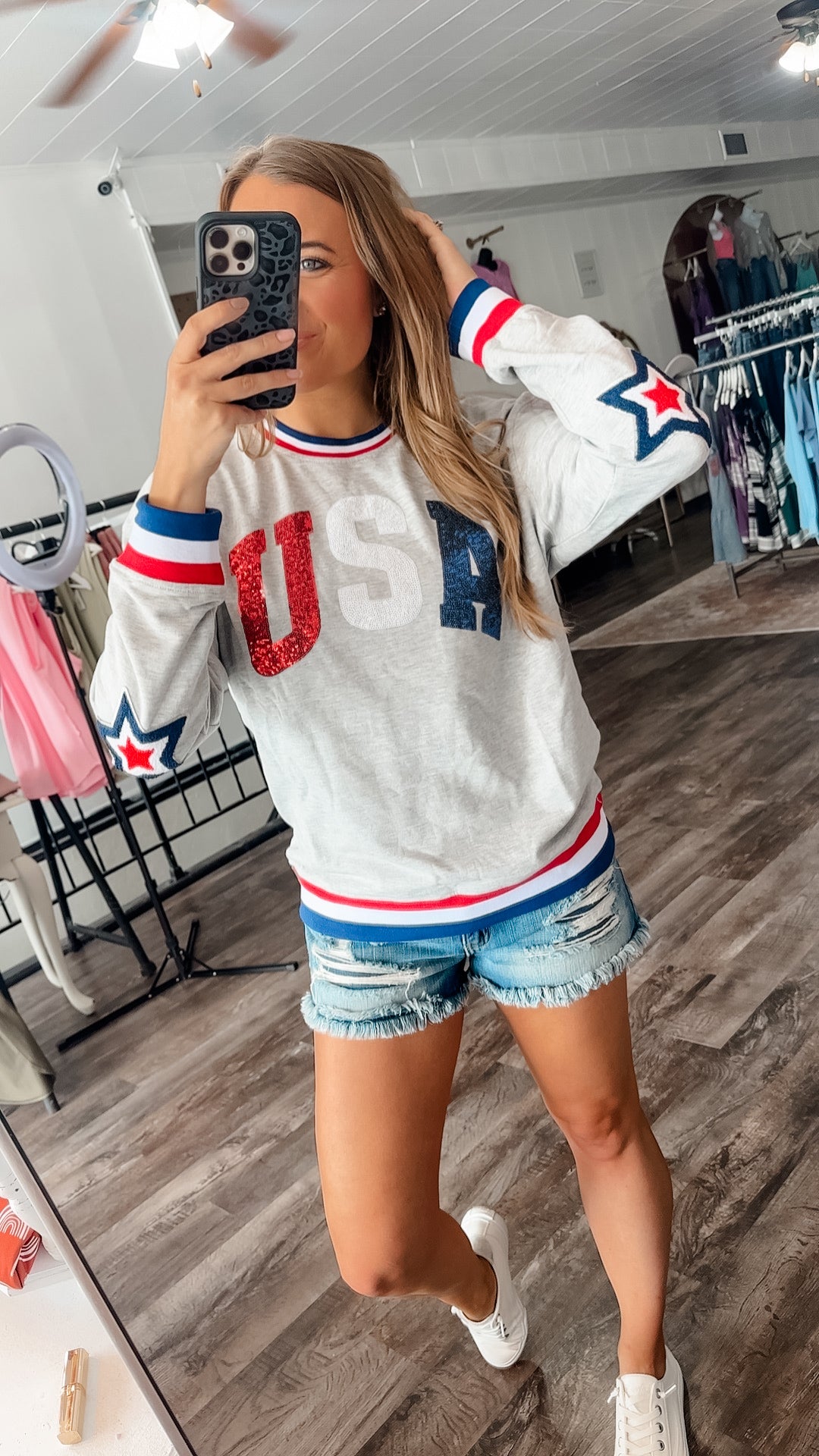 USA Sequins Pullover - Simply Southern