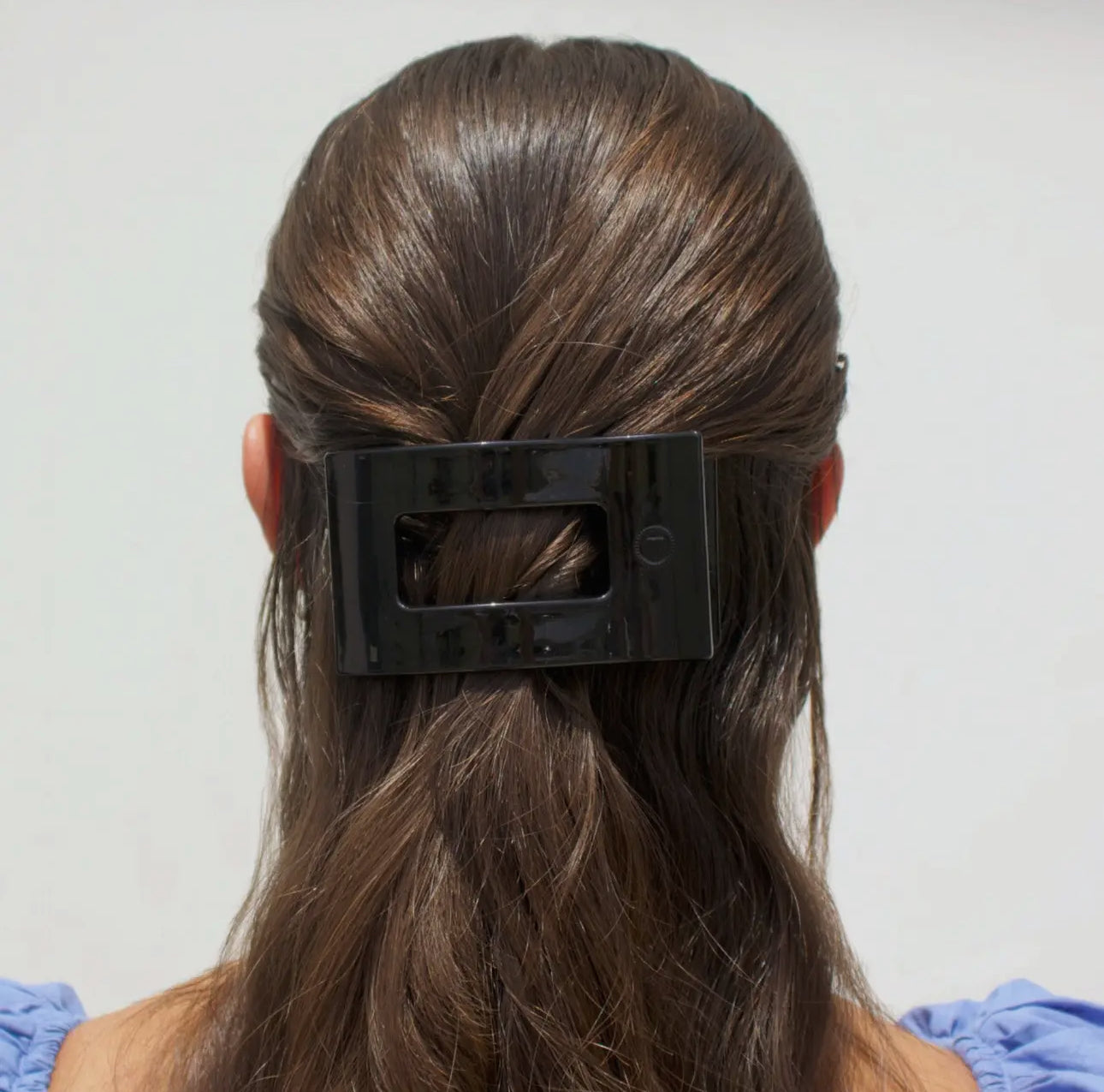 Jet Black Flat Rectangle Clip - Medium