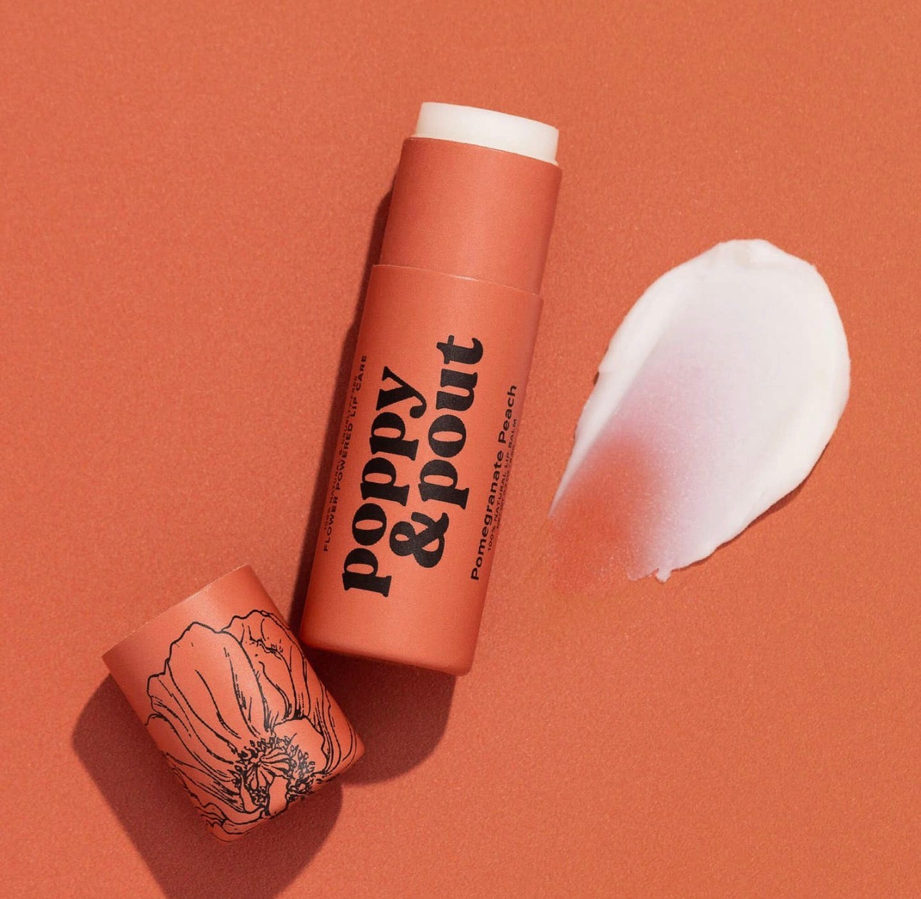 Poppy & Pout Lip Balm - Pomegranate Peach
