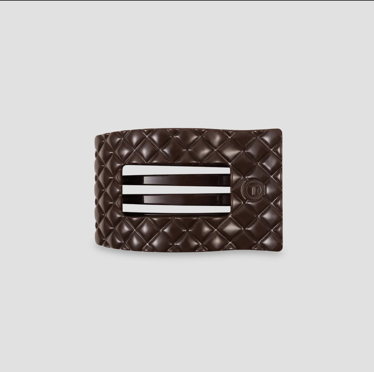 Truly Taupe Quilted Flat Rectangle Clip - Small