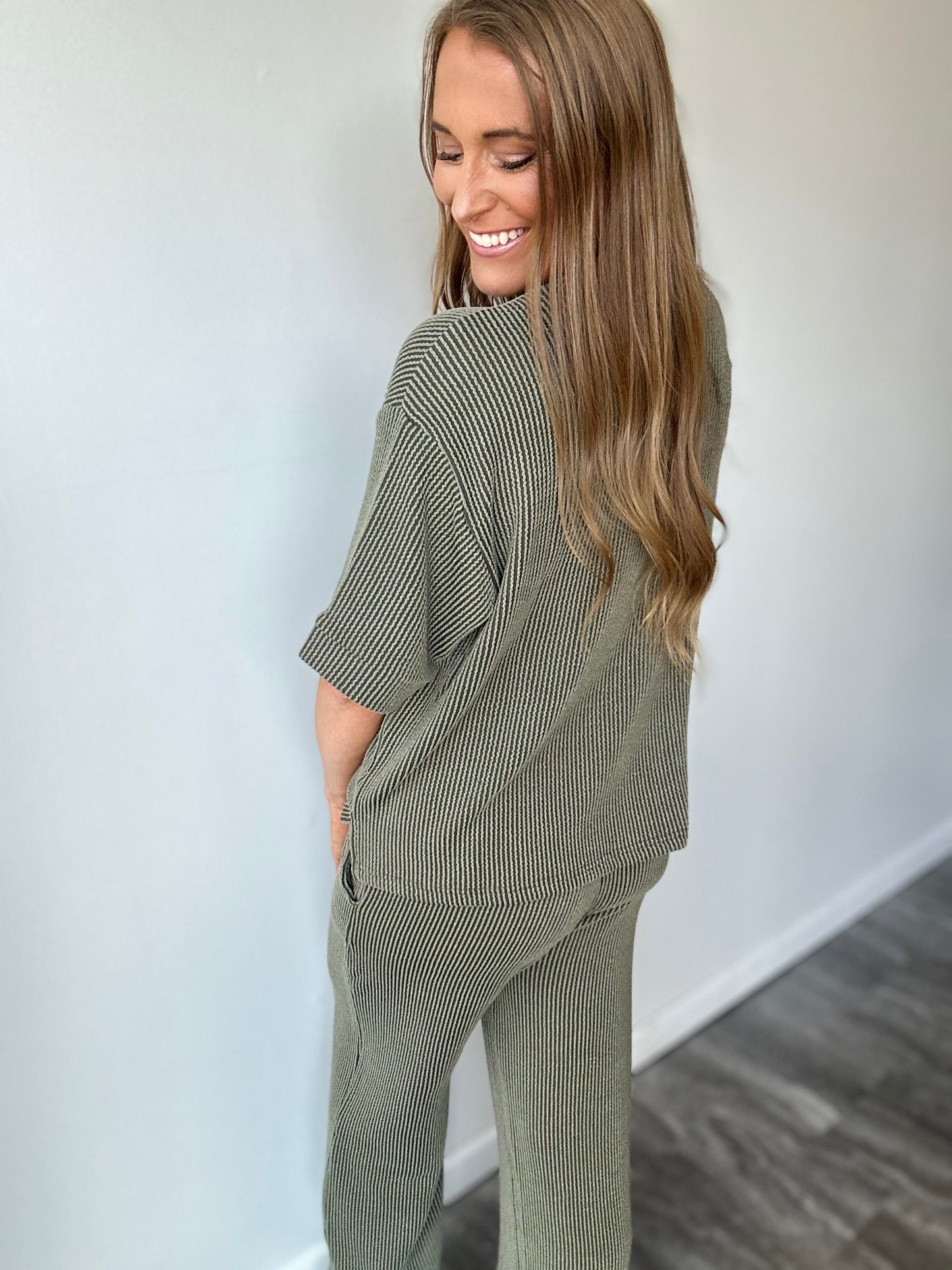 Feeling Good Ribbed Set (Olive)