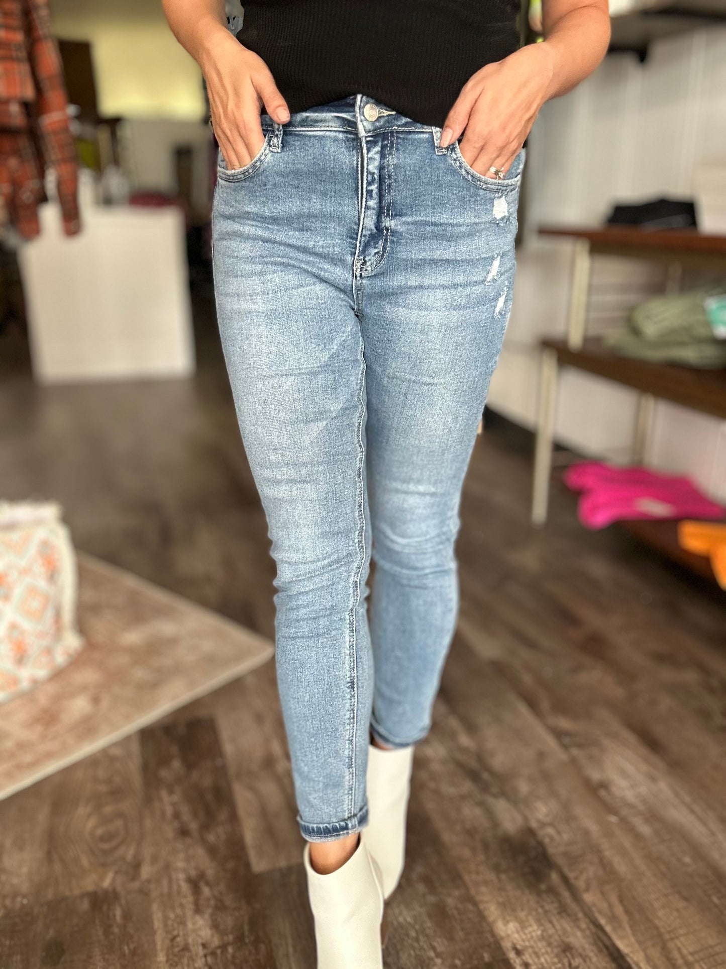 Maria High Rise Ankle Skinny Jeans