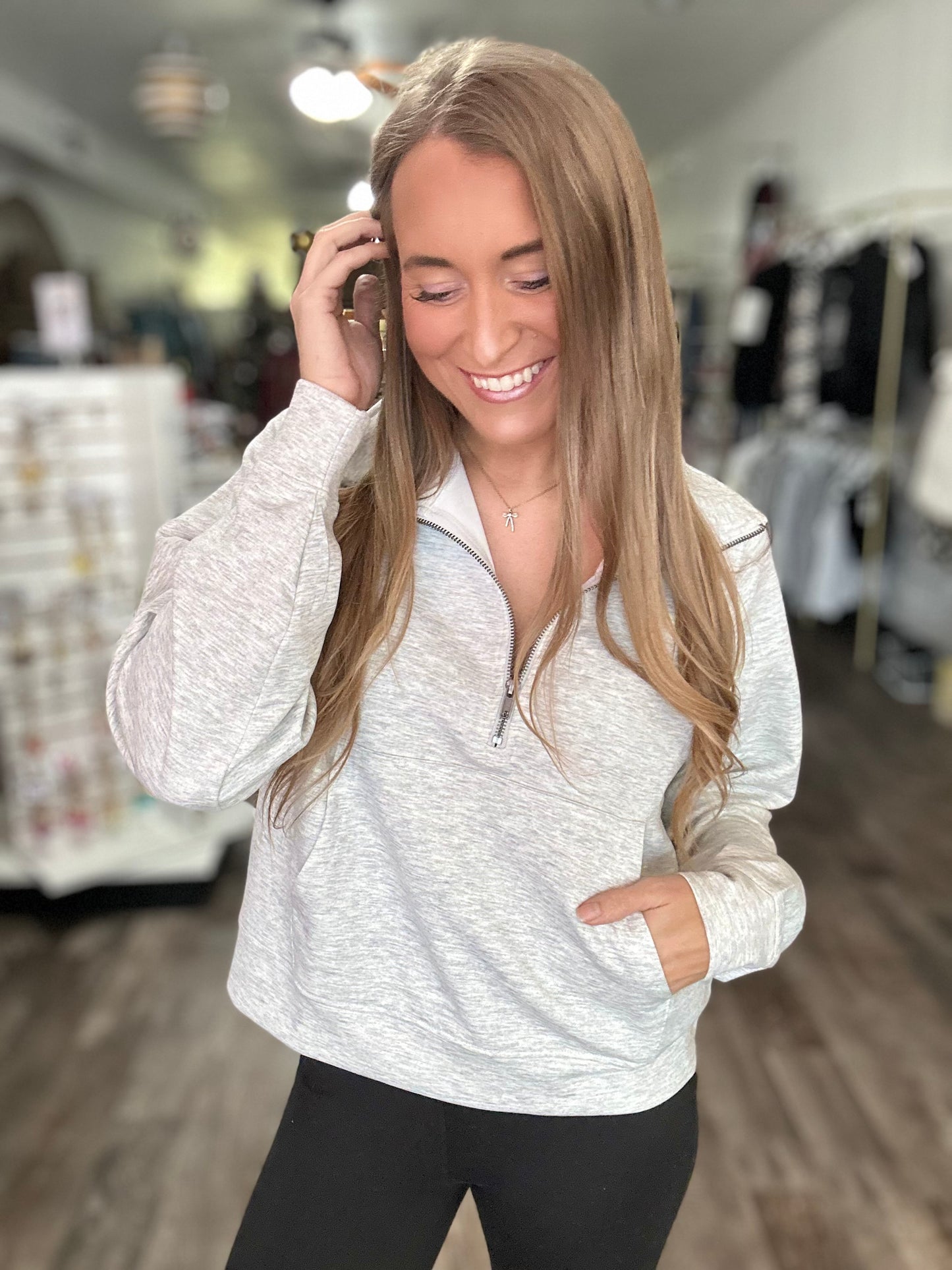 All For What Scuba Quarter Zip (Heather Grey)