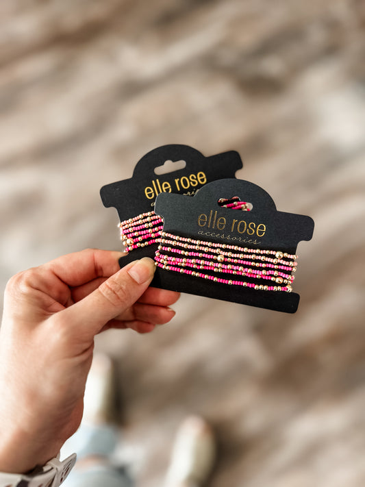 Stacked Beaded Bracelet - Pinks