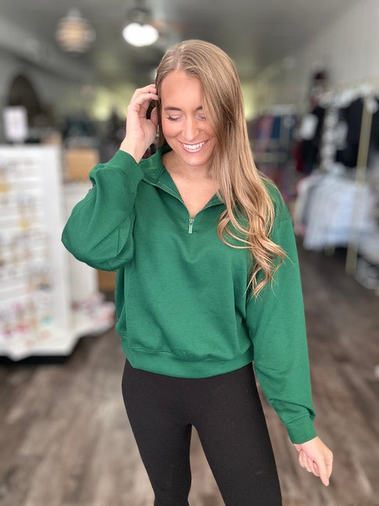 It’s Go Time Quarter Zip Pullover (Green)