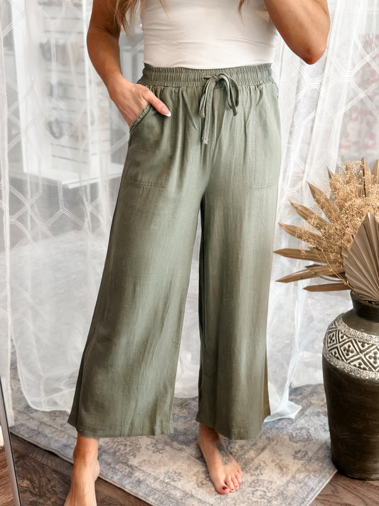 Always Wanted Linen Pants (Olive)