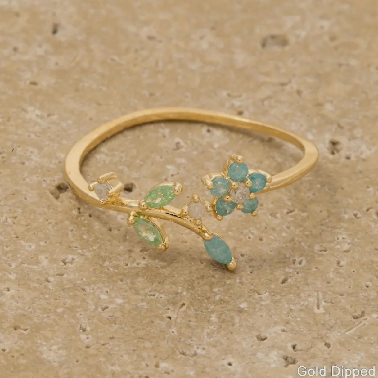Floral Leaf Ring - Gold