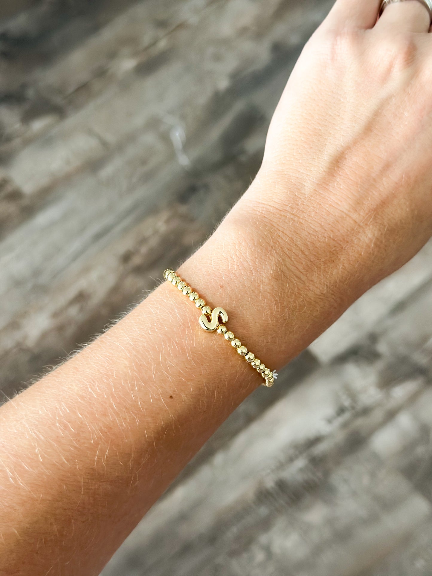 Initial Bubble Stretch Bracelet - S