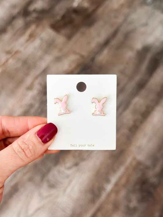Pearl Accent Bunny Studs