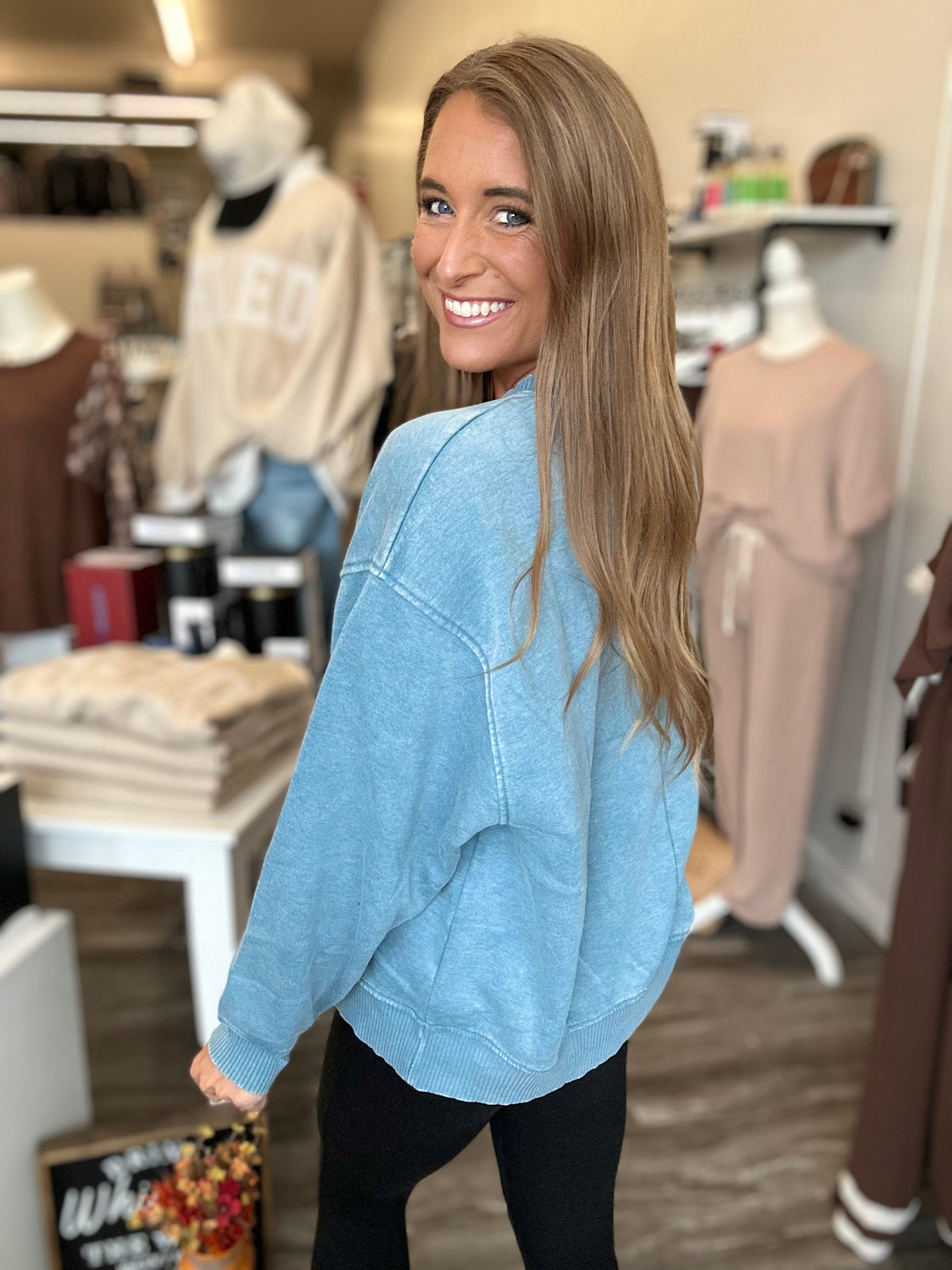 Tali Fleece Pullover (Blue Grey)
