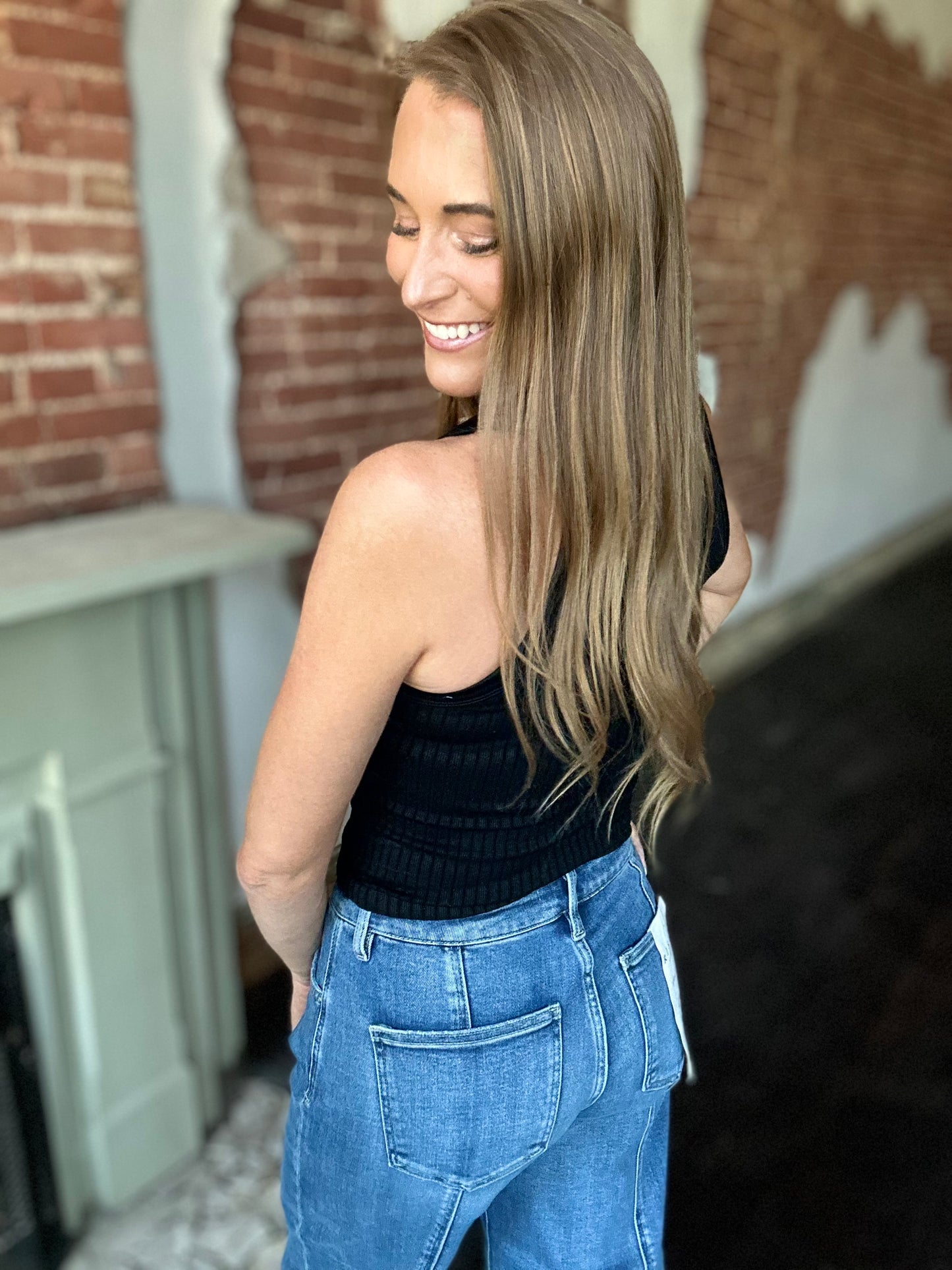On The Town Ribbed Tank (Black)