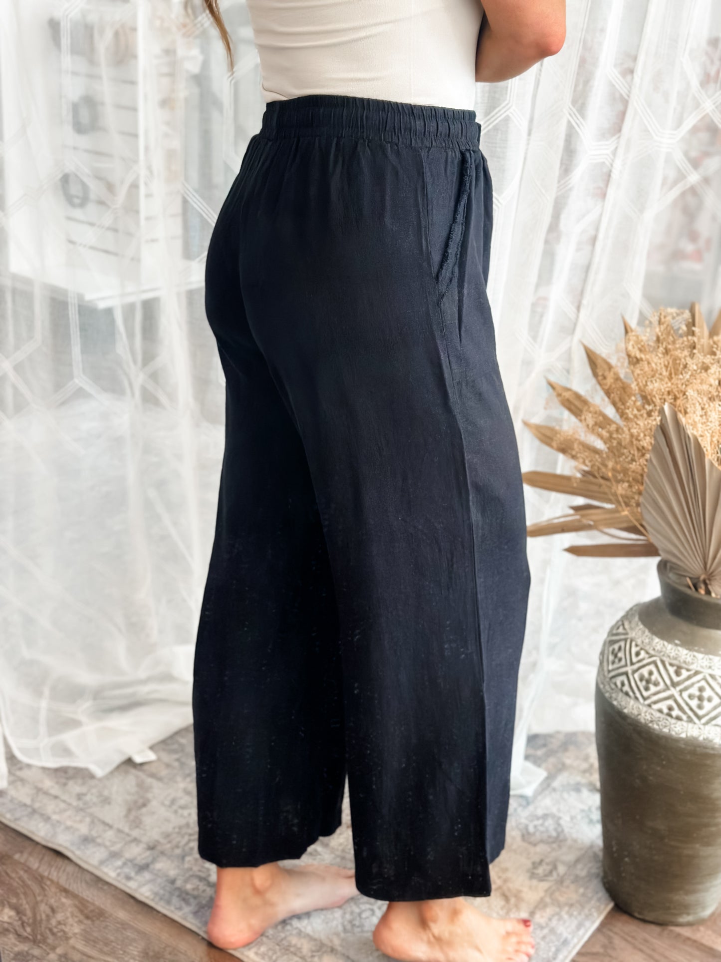 Always Wanted Linen Pants (Black)