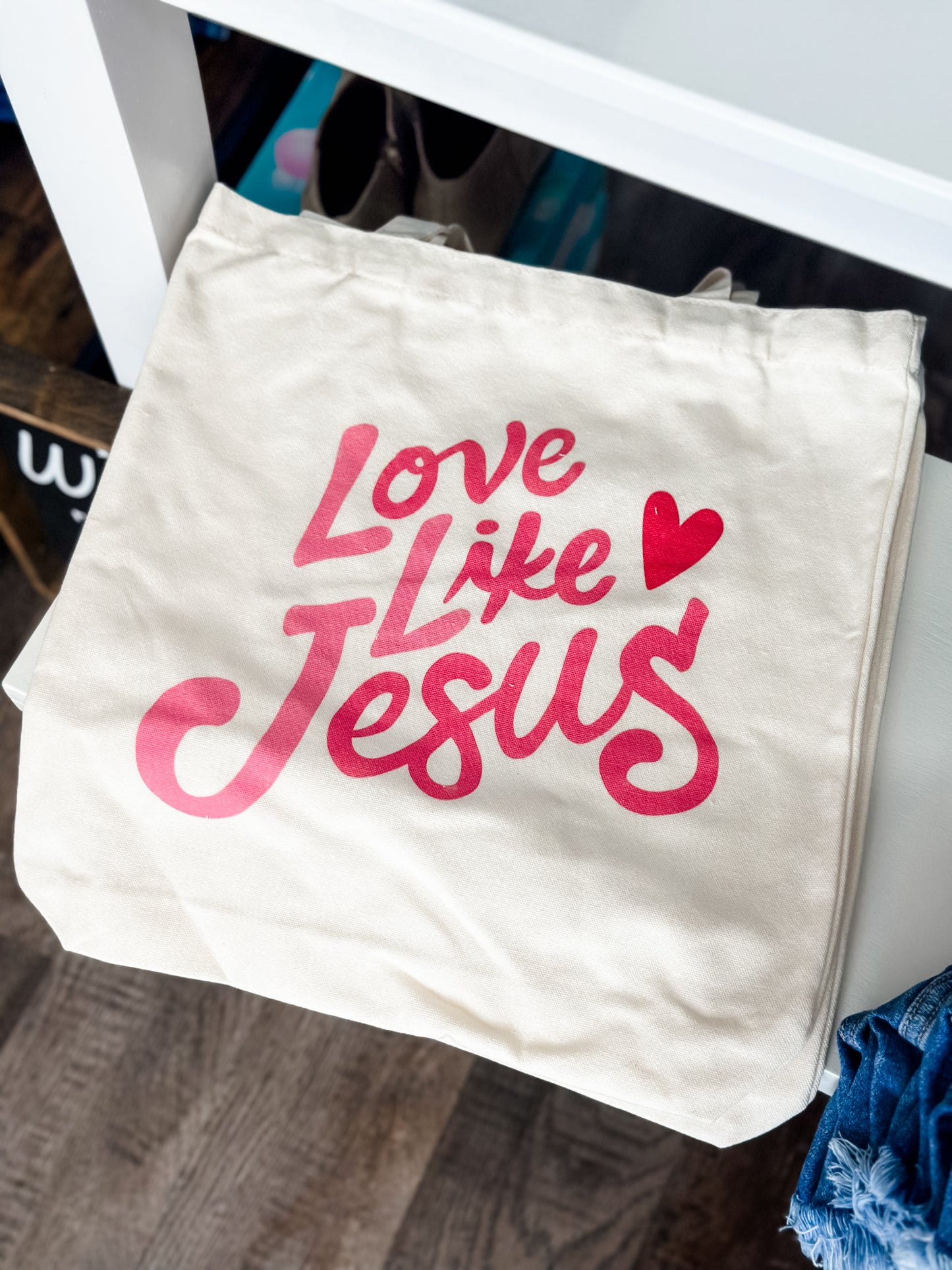 Love Like Jesus Canvas Tote
