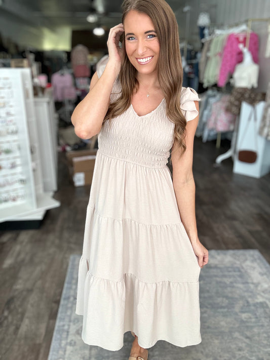 Easy Grace Tiered Midi Dress