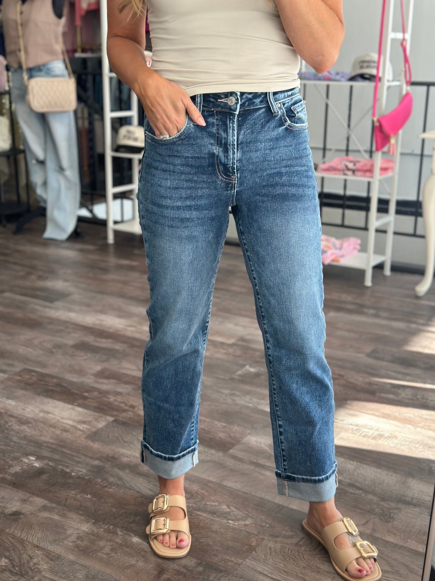Gia Dark Acid Wash Denim