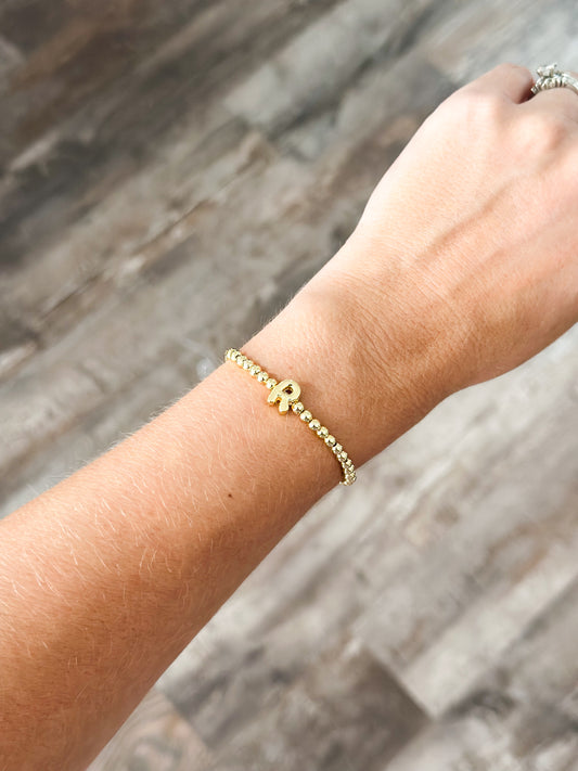 Initial Bubble Stretch Bracelet - R