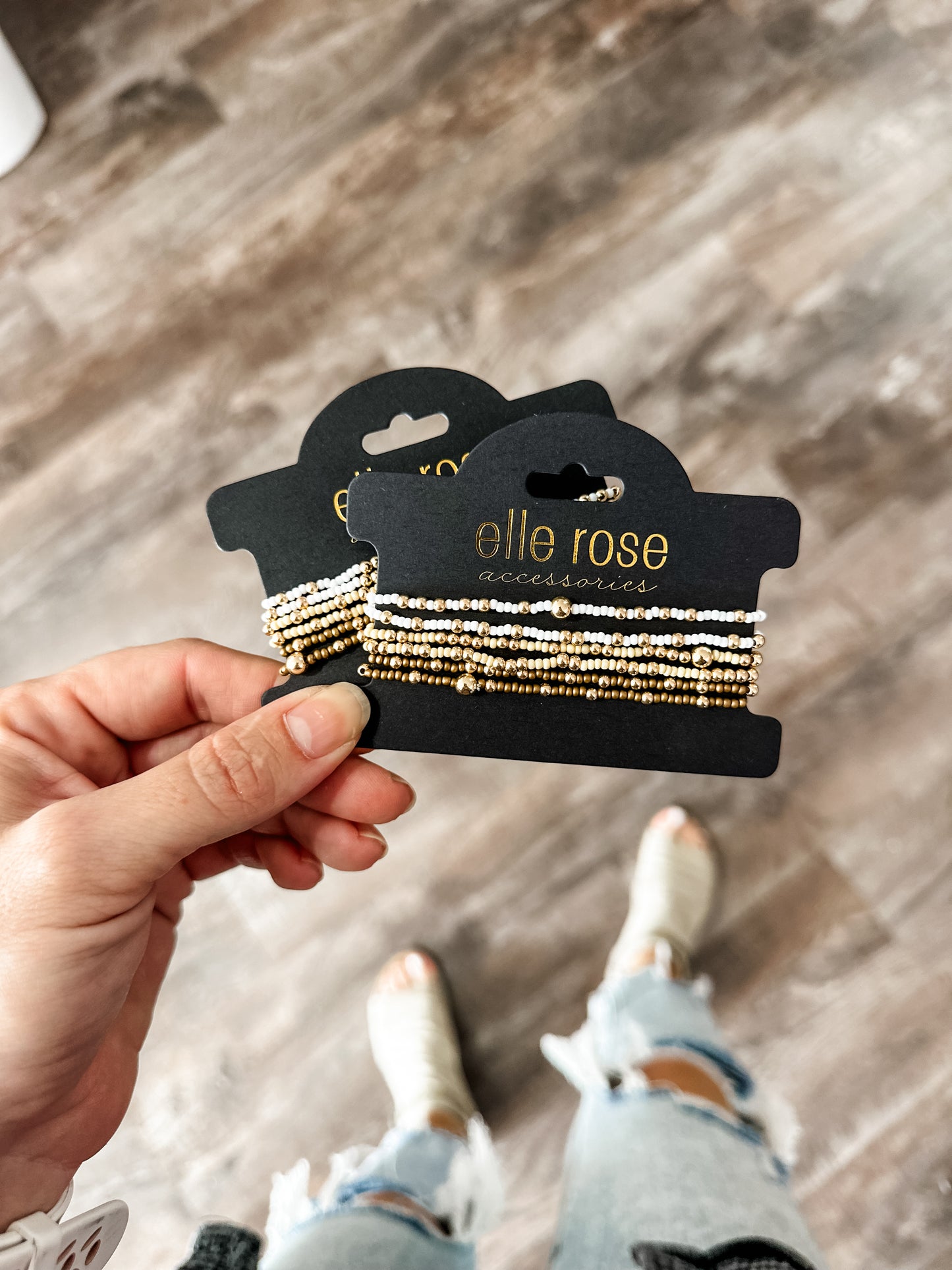 Stacked Beaded Bracelet - Neutrals