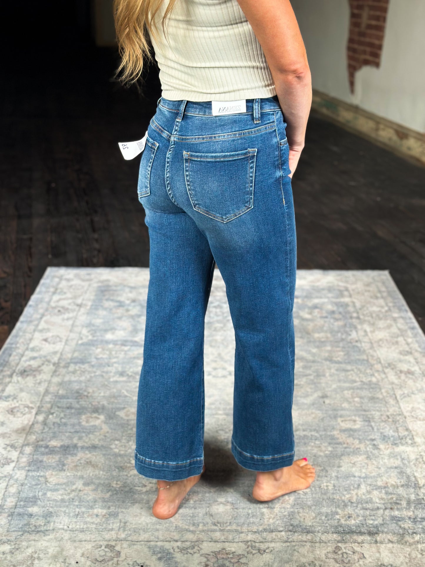 Emmy Cropped Wide Leg Denim