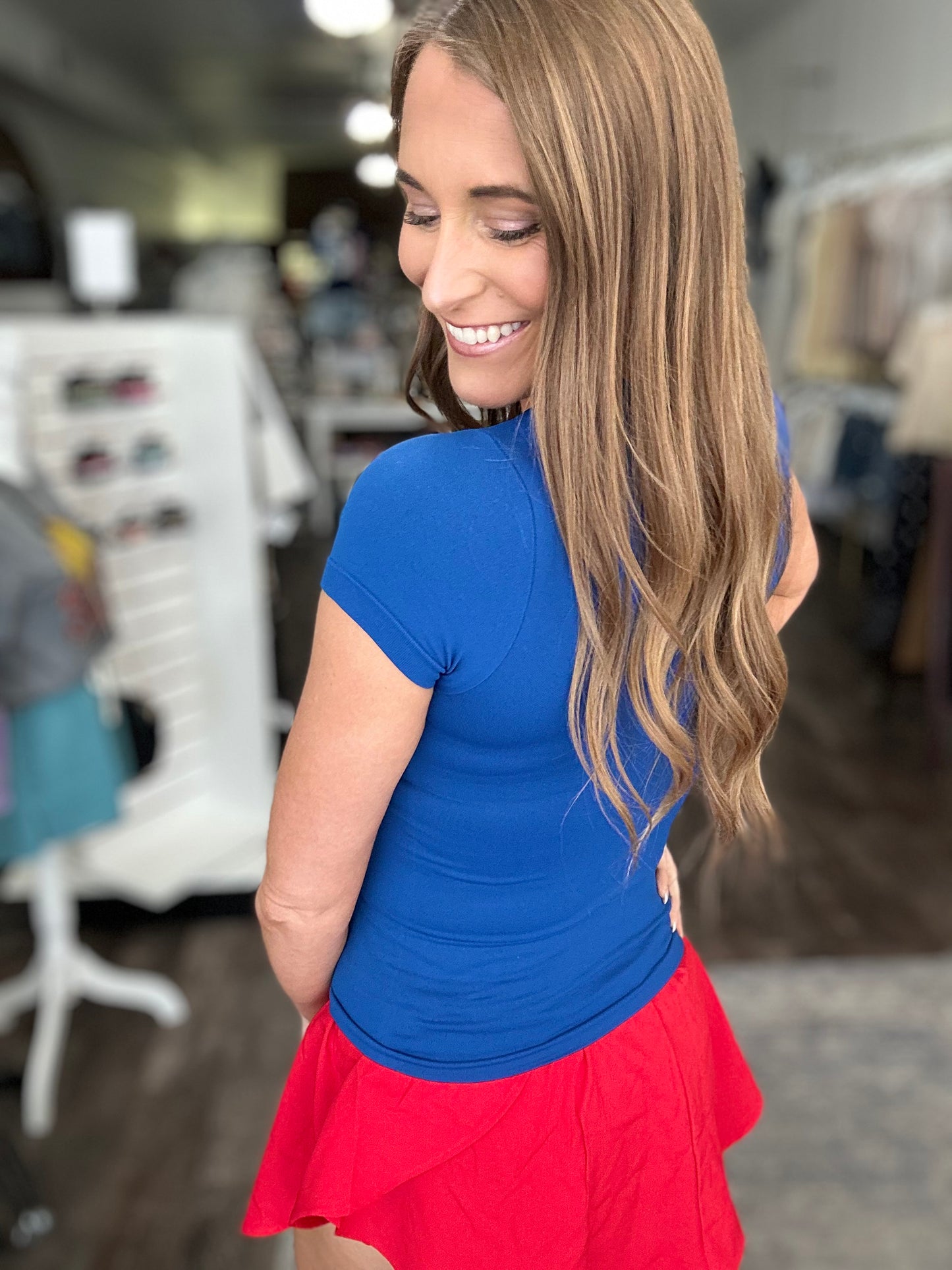 Whisk Me Away Fitted Top (Royal)