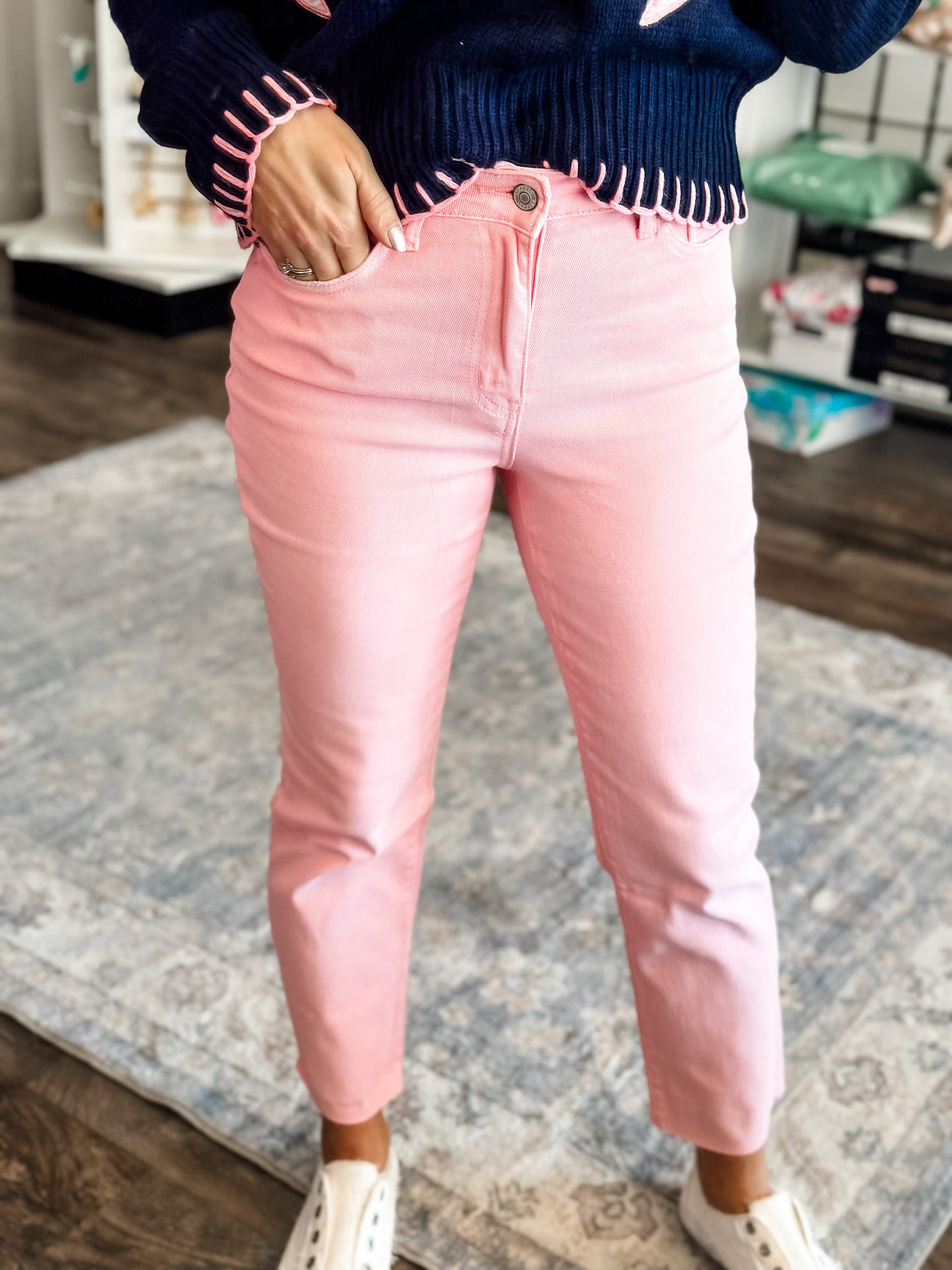 Pretty in Pink Denim Jeans