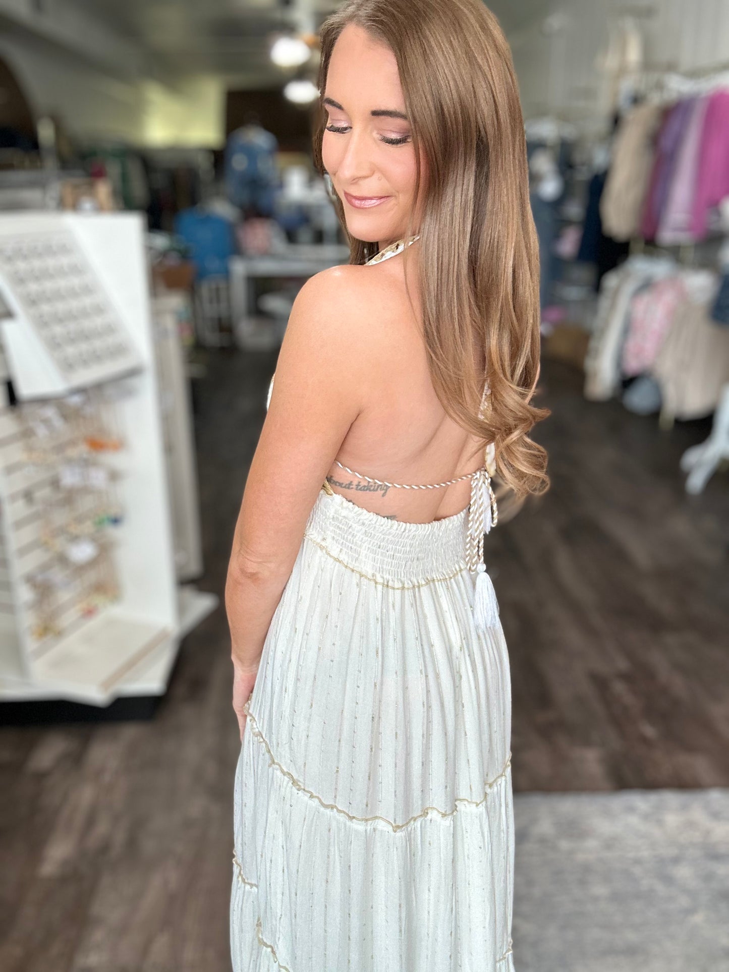 Sail Away Crochet Top Maxi Dress