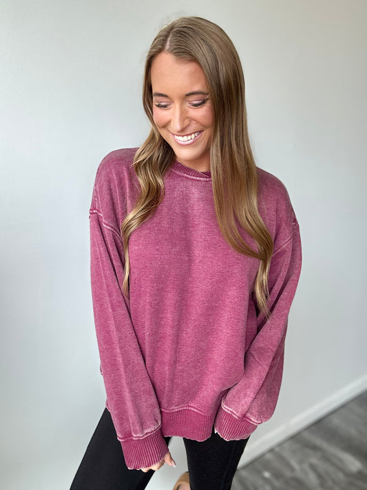 Tali Fleece Pullover (Wine)