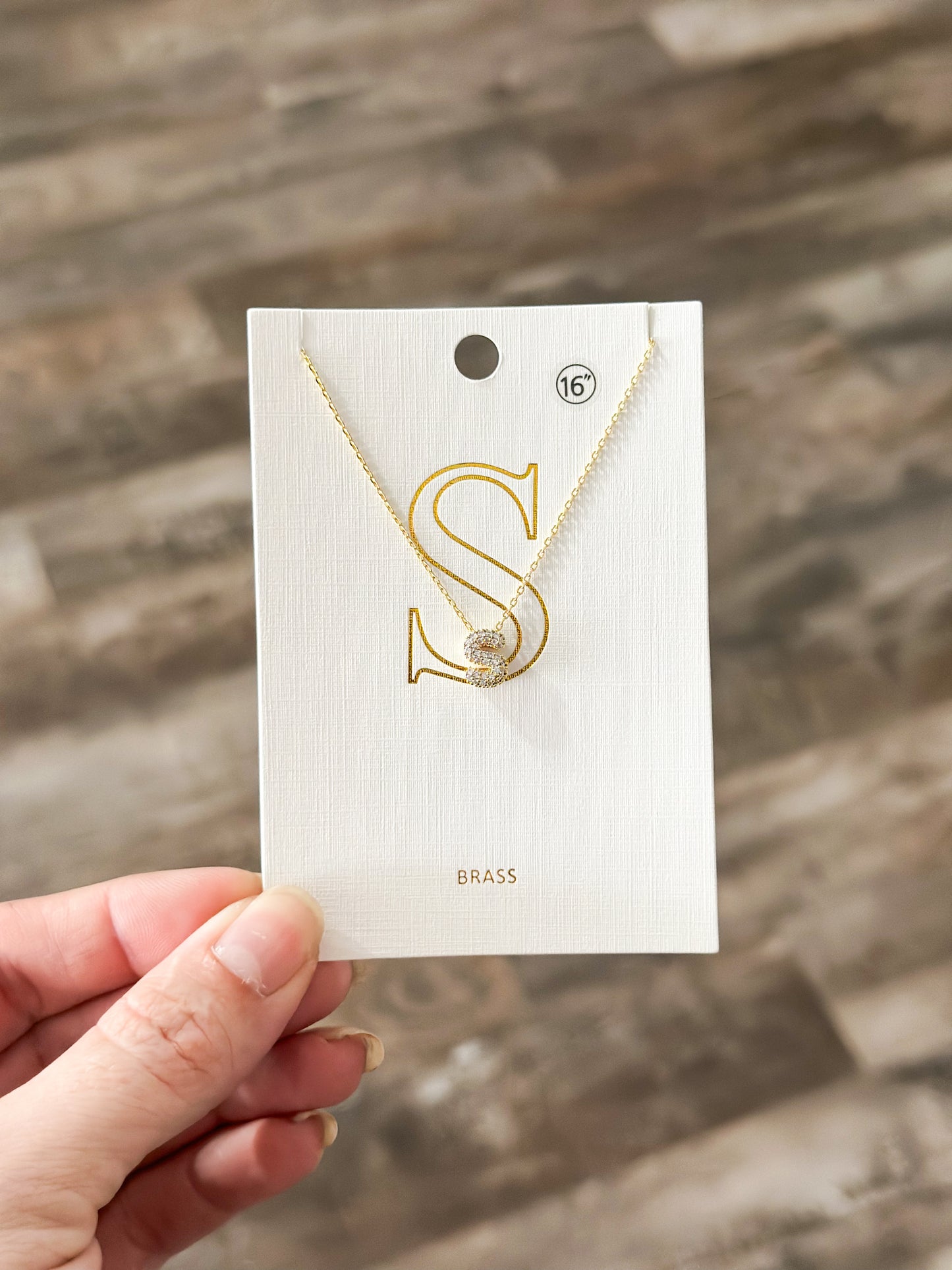 Sparkly Initial Necklace - Gold