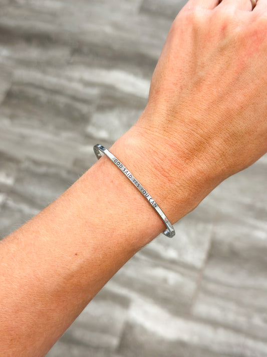 God Said Yes You Can Bangle Bracelet (Silver)