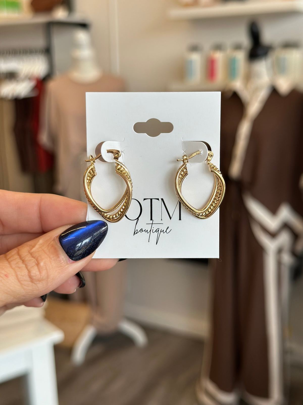 Twisted Irregular Gold Hoops