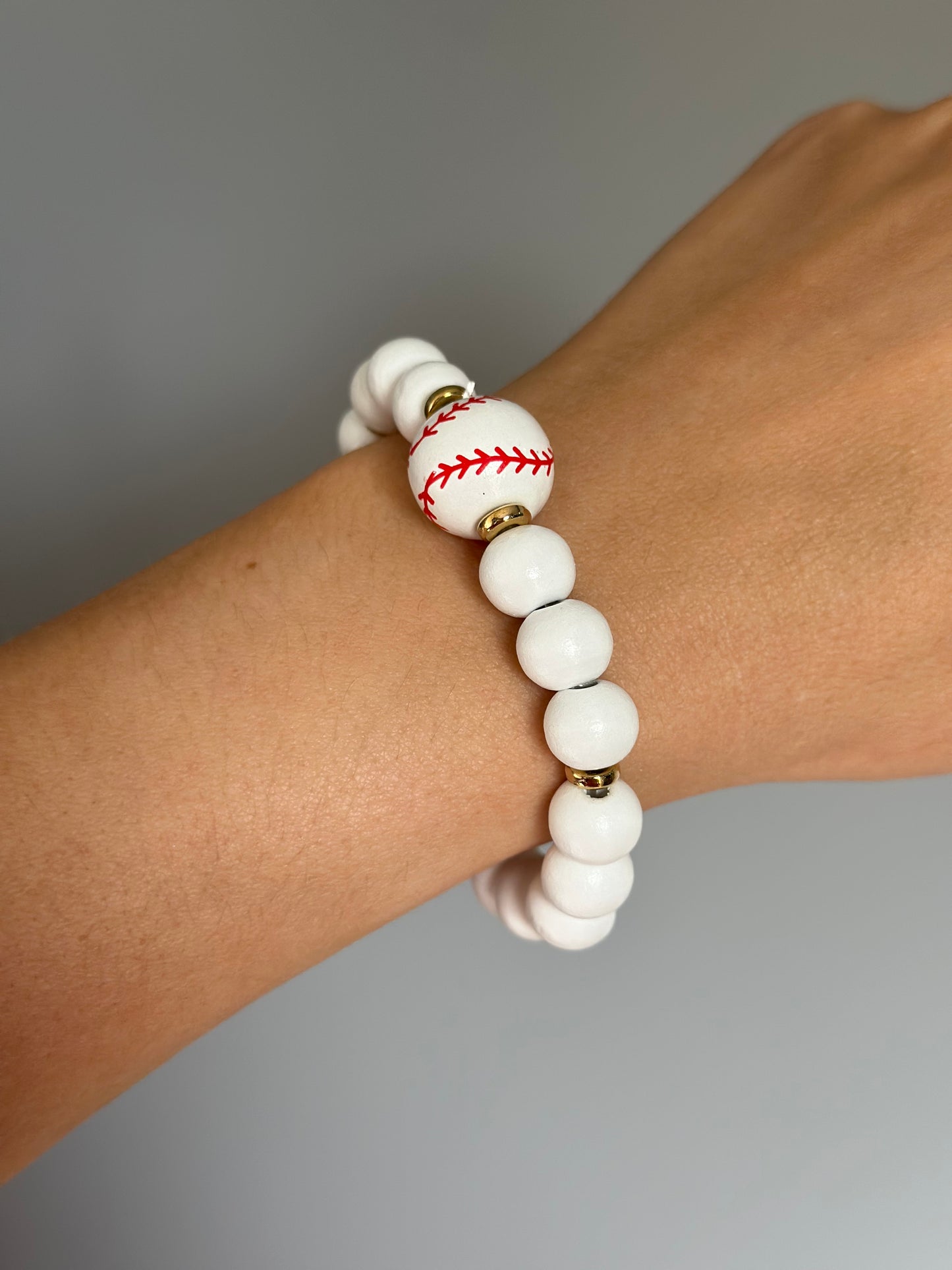 Wooden Baseball Bracelet
