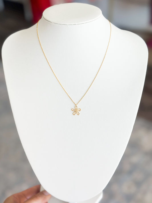 Simple Flower Necklace (Gold)