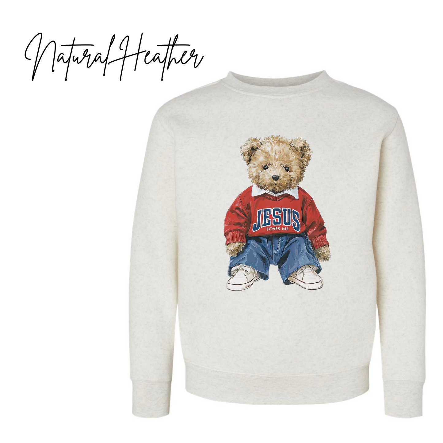 Preorder Jesus Loves Me Teddy Crewneck (Toddler/Youth)
