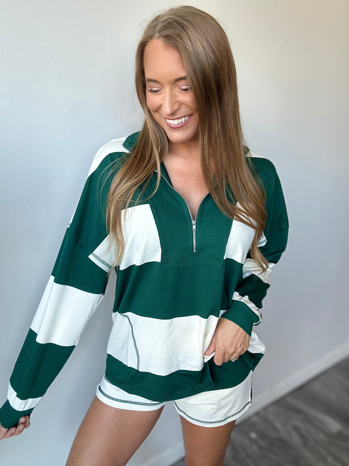 Callie Wide Striped Set (Emerald)