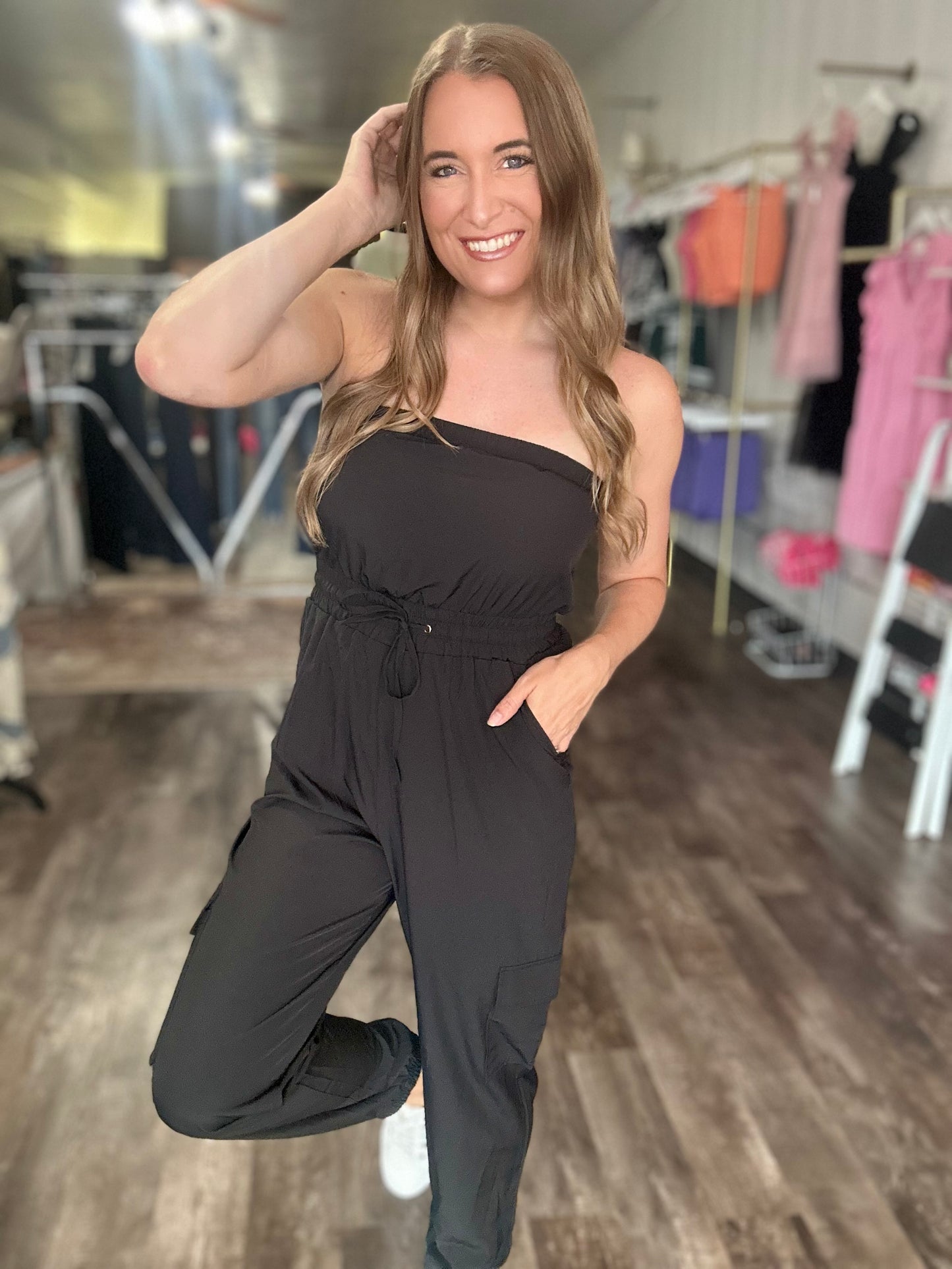 Count on Me Strapless Jumpsuit