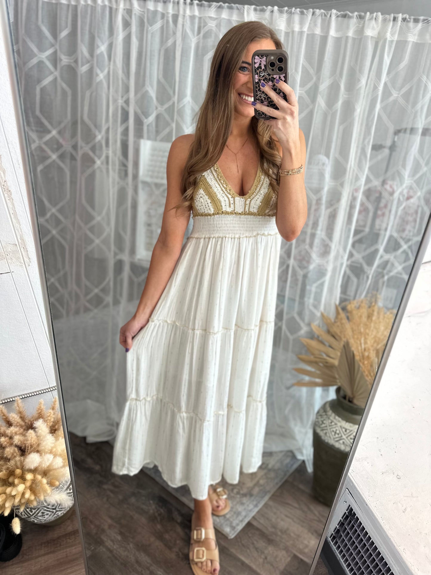 Sail Away Crochet Top Maxi Dress