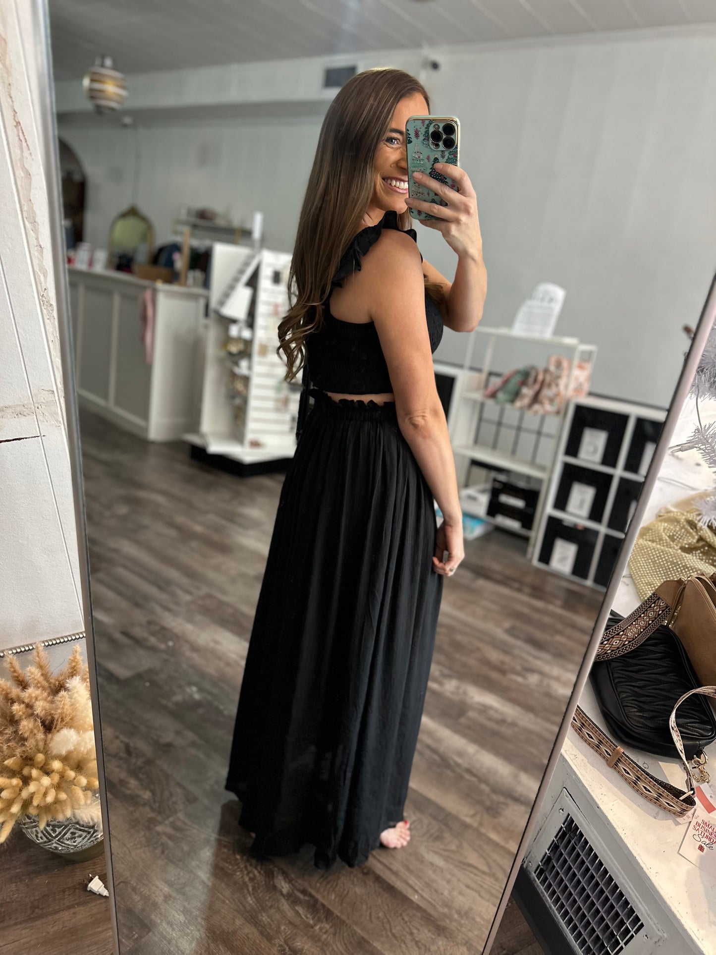 RESTOCK Hear The Waves 2-Piece Maxi Set (Black)
