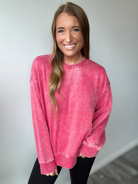 Tali Fleece Pullover (Red)