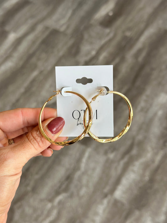 Gold Plated Vintage Inspired Hoop Earrings