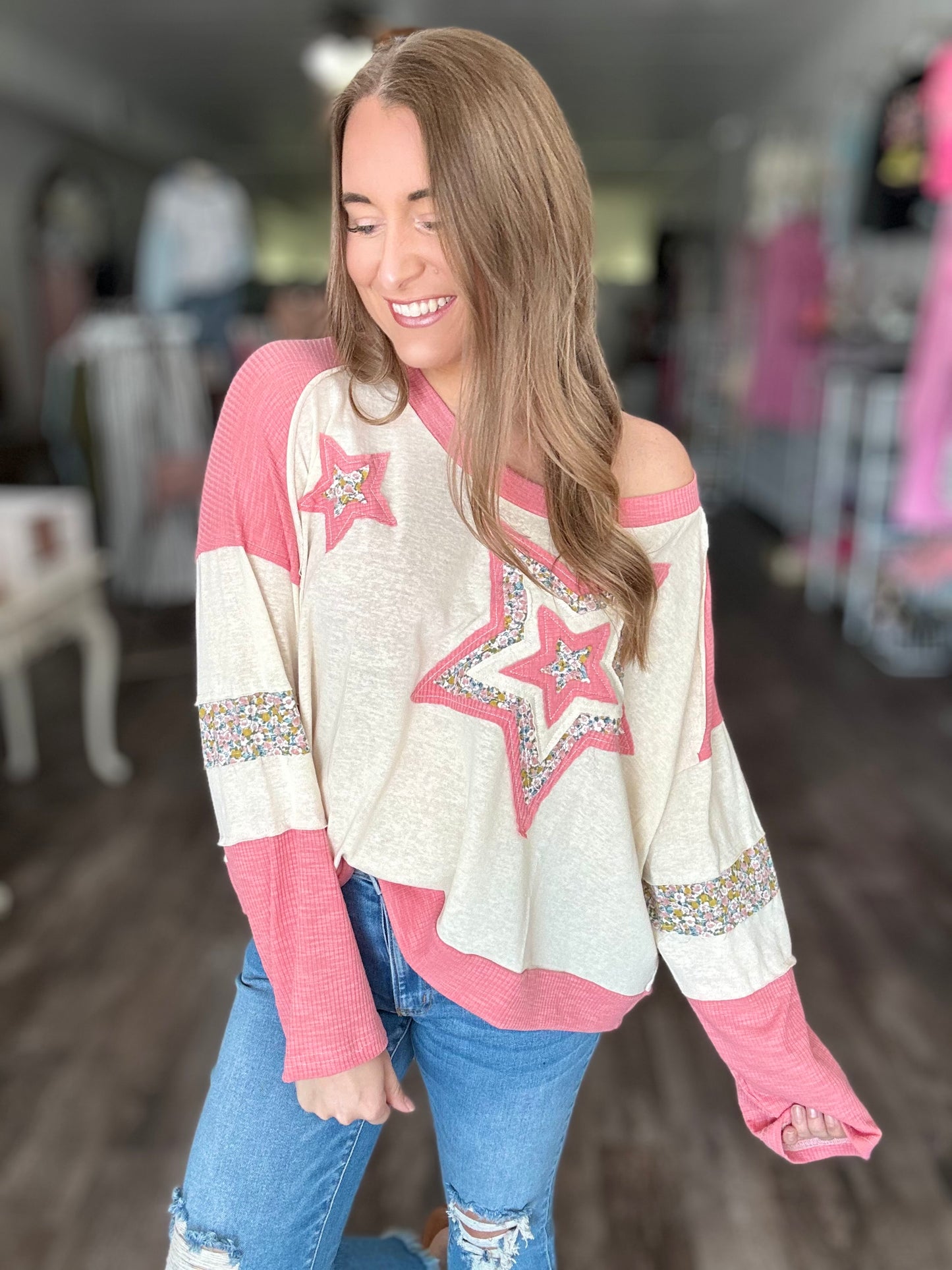 Catching Sunshine Oversized Top - Pink