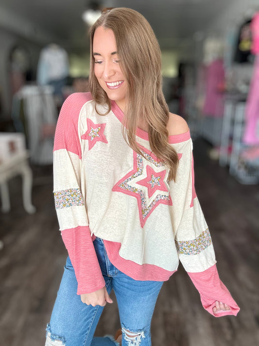 Catching Sunshine Oversized Top - Pink