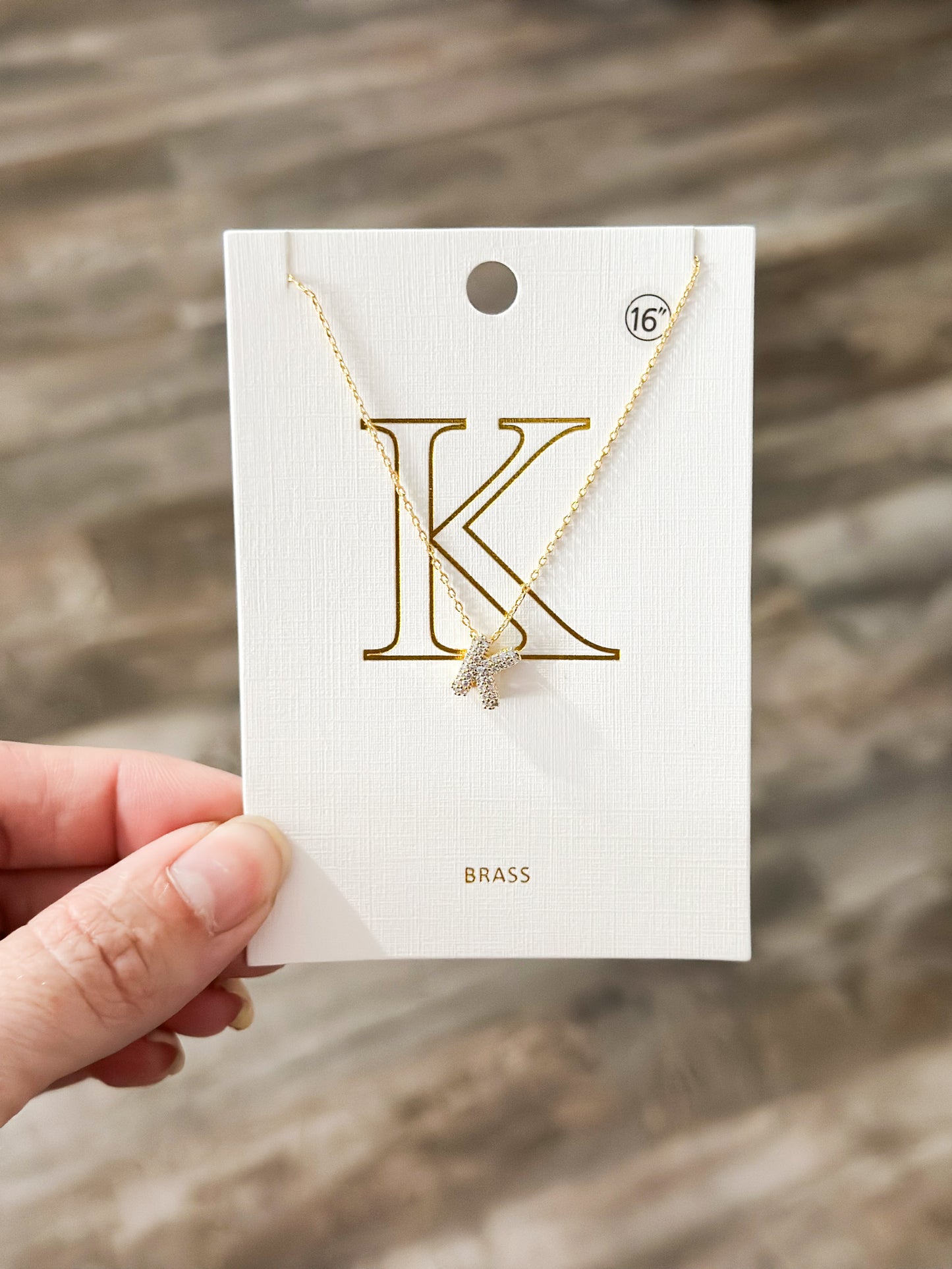 Sparkly Initial Necklace - Gold