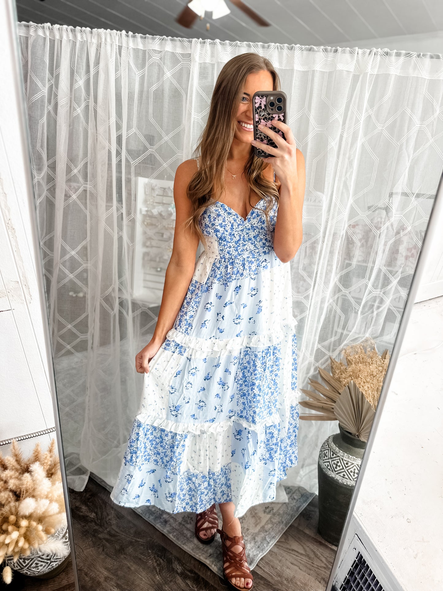 Whispering Florals Midi Dress
