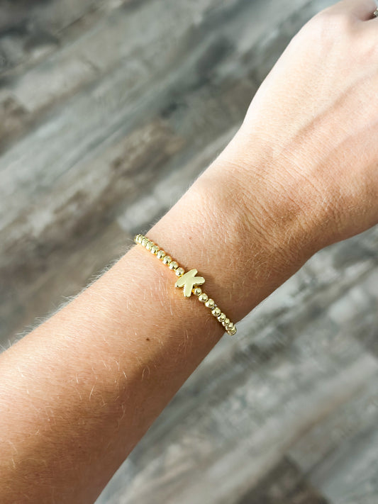 Initial Bubble Stretch Bracelet - K