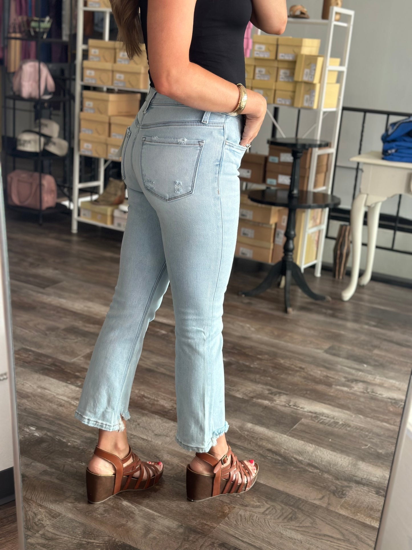 Abby High Rise Kick Flare Denim